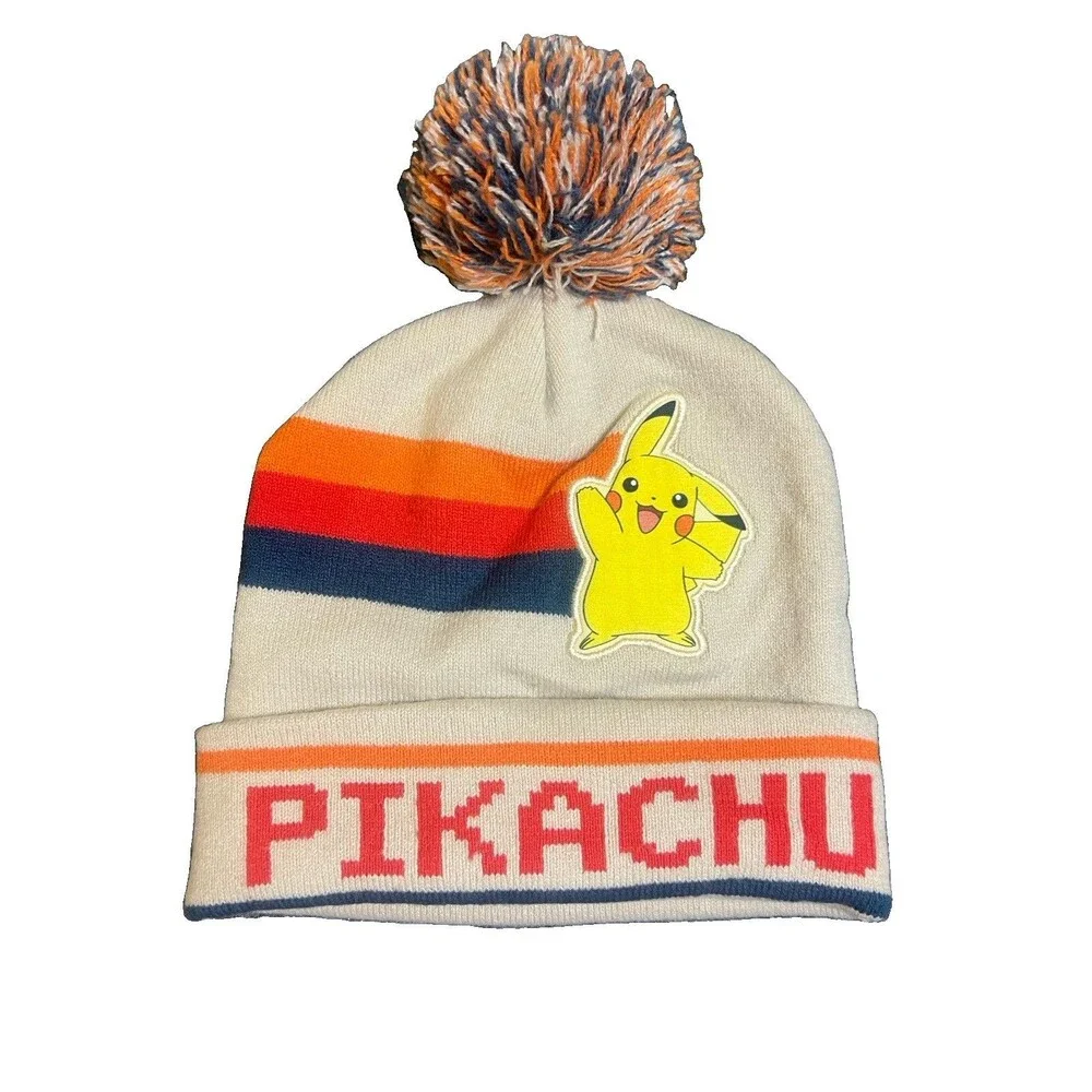 Pokeman Pikachu Pom Beanie Hat OSFM Kawaii Streetwear Pop-culture Animecore
